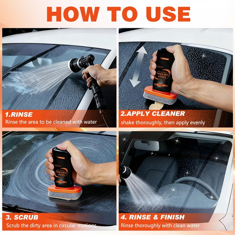 KunySape 2PC Glass Oil Film Remover for Car, 100ml Roll-On