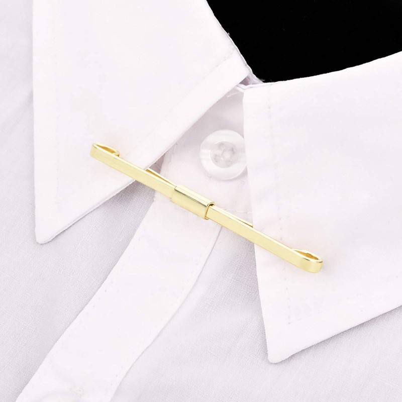 3PCS Shirt Collar Clips Necktie Tie Clips Clip-on Collar Bars