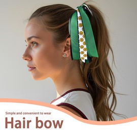 Basketball Cheer Hair Band Accessories for Girls Basketball Bows for Women Streamer Ribbon Cheerleading Hair Ties Ponytail Holders End of Season Basketballs Decorations Stuff