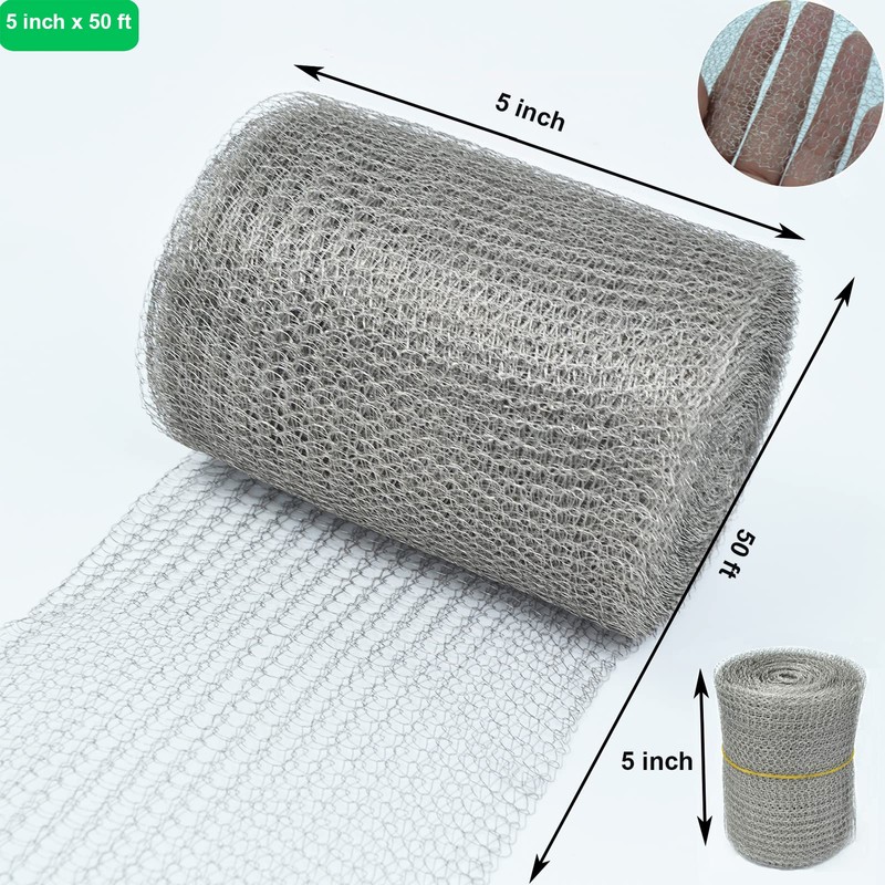 YAGJIA Wire Mesh 5" x 50FT, 304 Stainless Steel Mesh,