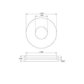 dangoodbuy Rubber Grommet Fits 1 1/8" Hole in 3/32" Thick Panel - Has 3/4" Center Hole - 6
