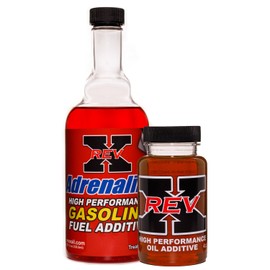 REV X Gas Engine Oil & Fuel Kit - Adrenaline Gasoline Additive (8oz) + High Performance Oil Treatment (4oz)