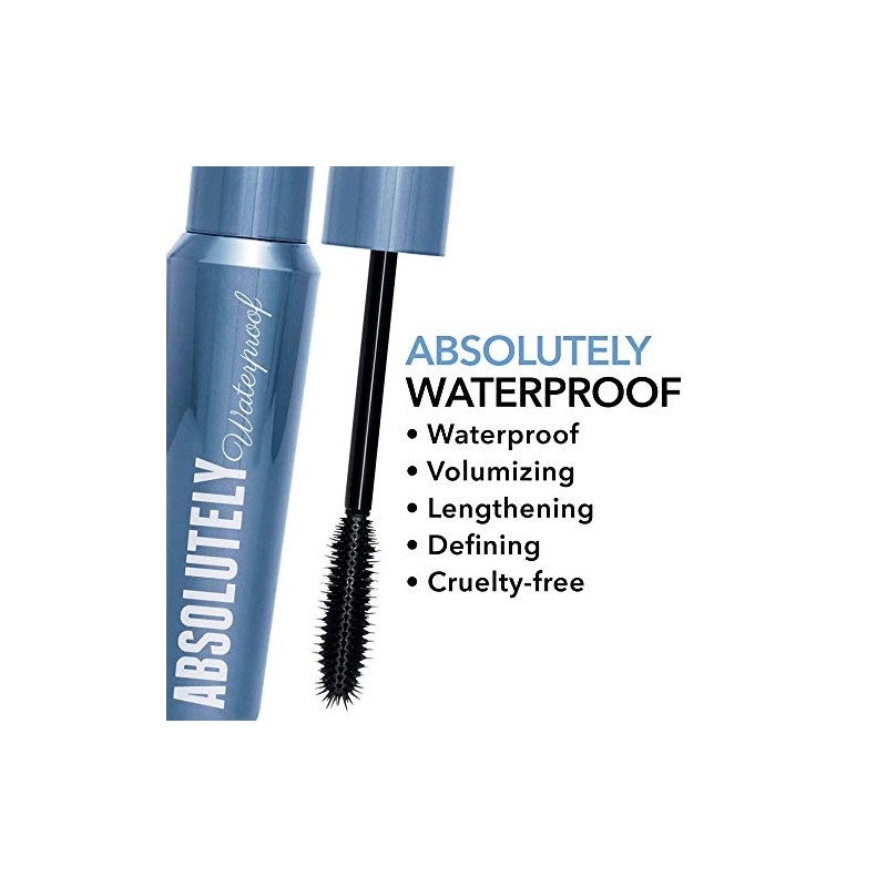 W7 Absolutely Waterproof Mascara, Blackest Black, 10 ml