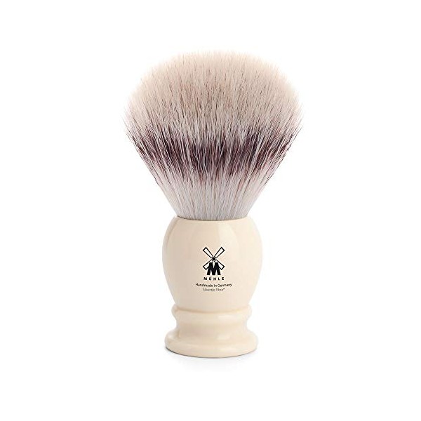 MÜHLE Classic Black X-Large Silvertip Fiber Shaving Brush - Synthetic Luxury Shave Brush for Men, Rich Lather