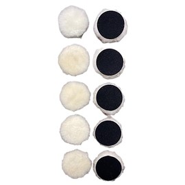 Lambswool Polishing Pads Sheepskin Buffing Pads, Lambs Wool Cutting Pads with Hook and Loop Backing - Wool Buffs (10 Pack, 3 Inch)