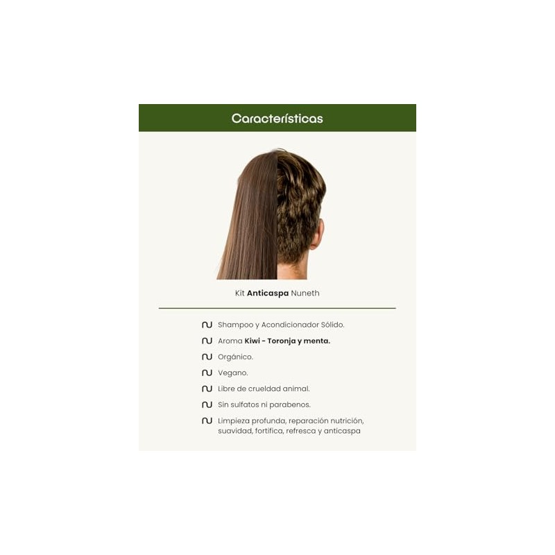 Kit Anticaída Nuneth - Shampoo Sólido de Jojoba, 65gr y