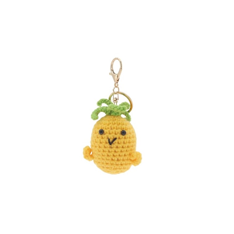 reddipus Pineapple Keychain for Women and Girls, Emotional Support Crochet