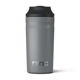 RTIC Can Chiller with Slider Lid, Graphite, Fits Various Sizes Including 12oz, 16oz, & Slim Cans, Double Wall Vacuum Insulated, Stainless Steel, Sweat Proof