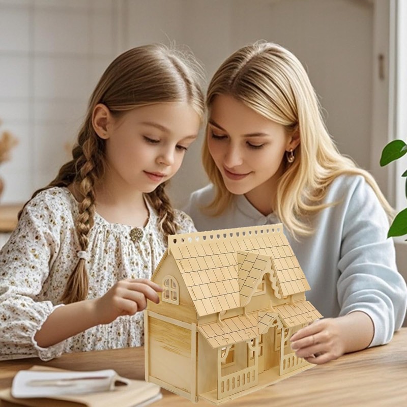 Cute Room 3D Stereo Wooden Puzzles DIY Dollhouse Miniature Kit