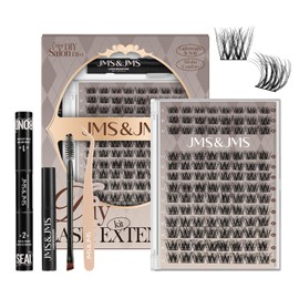 JMS&JMS Lash Clusters Kit Lash Extension Kit with Lash Bond and Seal Eyelash Applictor Lash Remover Eyelash Brush Lash Extension Kit for Beginner (3D BABY SOFIA-8-18mix)