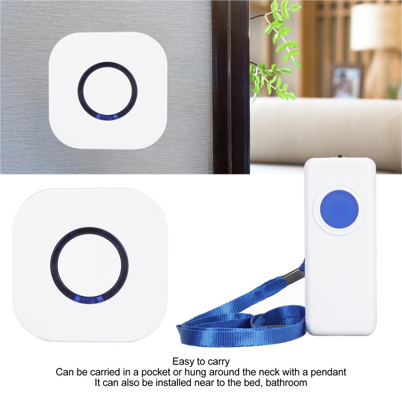 Wireless Caregiver Pager Call Button 4 Level Volume Adjustment Emergency