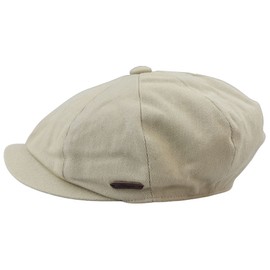 TruClothing Mens 8 Panel Razor Summer Baker Boy Hat Cotton Blinders Newsboy Flat Cap Shelby - Beige S/M