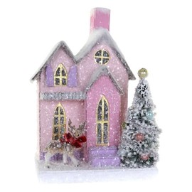 Cody Foster & Co Petite Pink Cottage Christmas Village Building HOU-379