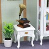Miniature White Bedside Table with Drawer, 1:12 Scale Dollhouse Furniture,