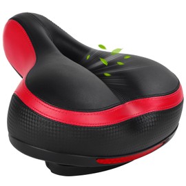 TONBUX Memory Foam Bike Seat Cushion for Men & Women - Waterproof Bicycle Saddle with Comfortable Leather Cover, Universal Fit for Road, Hybrid, Commuter Bikes