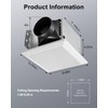 GROWNEER Bathroom Exhaust Fan, 110 CFM 1.0 Sone Bathroom Fan
