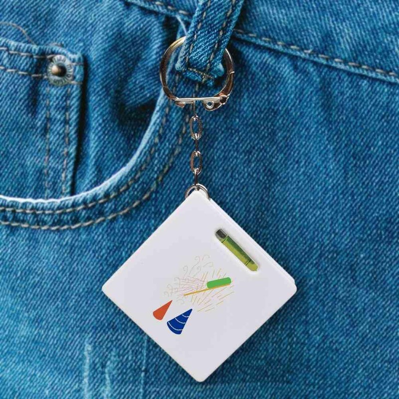 Azeeda 'Fireworks Exploding With Colour ' Keyring Tape Measure/Spirit Level