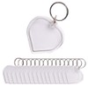25PCS Heart-Shaped Acrylic Blank Passport Photo Image Inserts Split Keychain