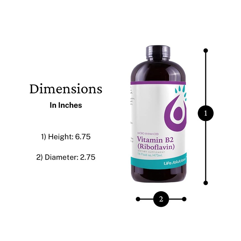 Life Solutions Vitamin B2 - Liquid Dietary Supplement with 50mg