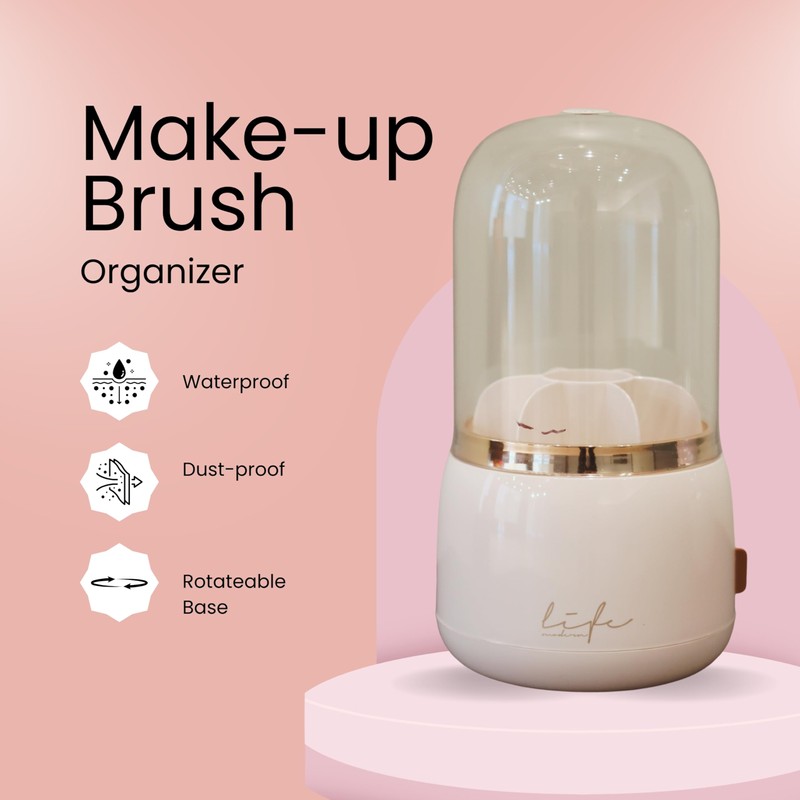 Glamorous Gem 360° Rotating Makeup Brush Holder with Lid |