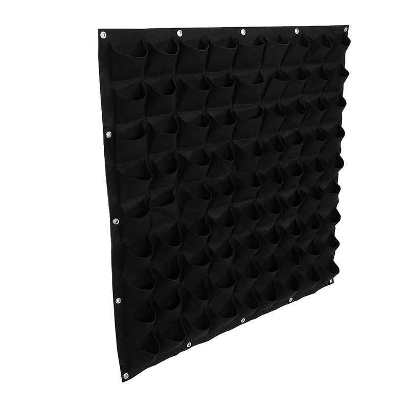 81 Pockets Vertical Felt Garden Plant Growing Container Bags Wall