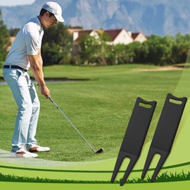 Metal Bending Golf Divot Repair Tool Portable Golf Green Divot Fork Metal Golf Divot Tools Curved Spit Golf Green Accessories for Men Women Golf Lovers Fairway Repairing(Black, 8 Pcs)