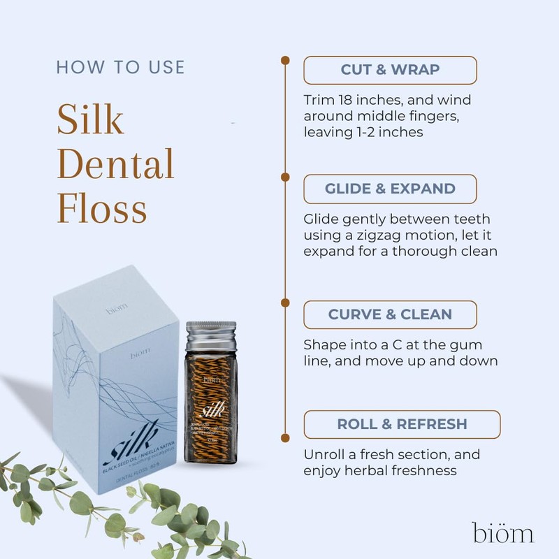 Silk Expanding Dental Floss - Nigella Sativa, Eucalyptus, Cruelty-Free, Sustainable