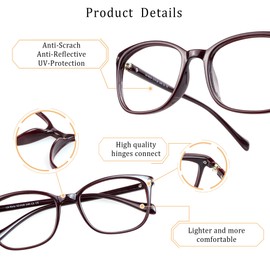 LifeArt Blue Light Blocking Glasses, Anti Eyestrain, Computer Reading Glasses, Gaming Glasses, TV Glasses for Women and Men, Anti Glare (Red, 1.50 Magnification)