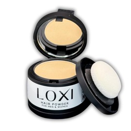 LOXI Hairline Powder - Root Touch Up & Hair Loss Cover Up, Instant Gray Coverage. Wind & Sweat Resistant. Powder for Women & Men (Medium Blonde, 0.14oz)