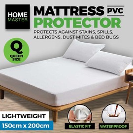Queen Bed Mattress PVC Protector Cover Waterproof Fitted with Elastic 150x200cm