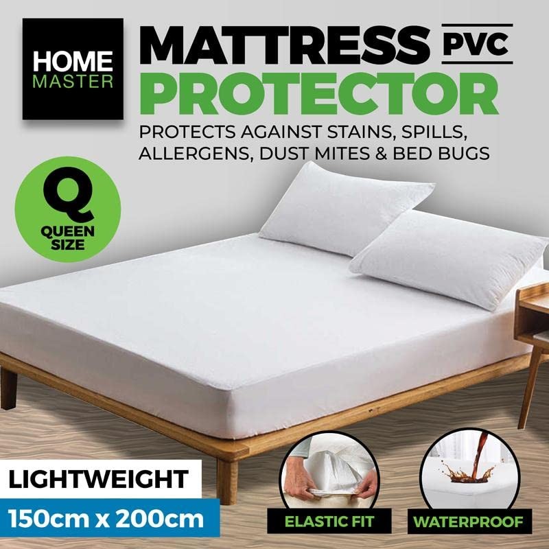 Queen Bed Mattress PVC Protector Cover Waterproof Fitted with Elastic