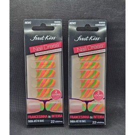 Kiss FIRST KISS Nail Dress Strips BOLERO French or Full 22 Strips each (LOT OF 2)