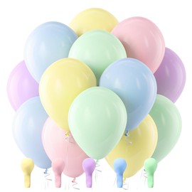 100 PCS Pastel Latex Balloons 12 Inches Macaron Candy Rainbow Assorted Color Latex Balloons, for Wedding Birthday Graduation Anniversary Bachelorette Party Background Decorations. (Mixed Color)