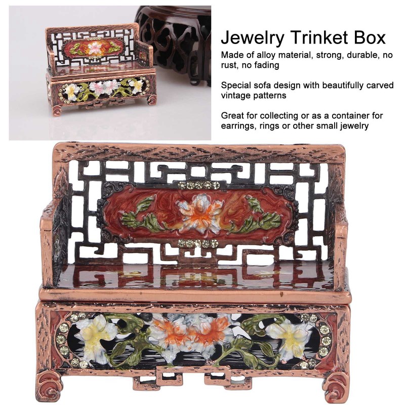 Vintage Jewelry Box Antique Sofa Shape Desktop Jewelry Box Trinket