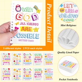 GANGBARU 20 Pcs Bible Verse Pens Notepads Gift Set Christian Spiral Notebook Religious Inspirational Ballpoint Pens Journals Bulk for Church Office School Supplies
