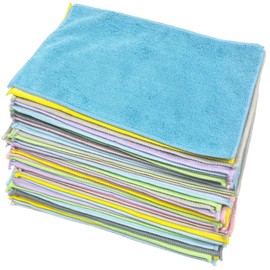 Absorbent Quick Drying Microfiber Cloth, Colorful Assorted Colors, Set of 40, Value for Cleaning