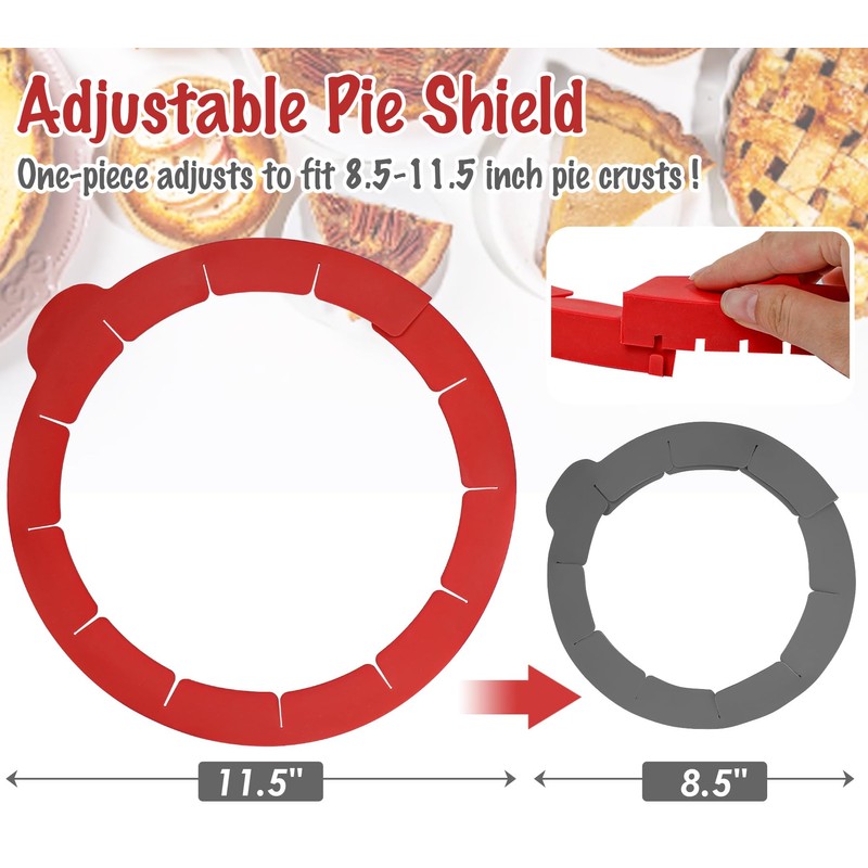 Webake Pie Crust Protector Shield Adjustable Pie Crust Shield Fits