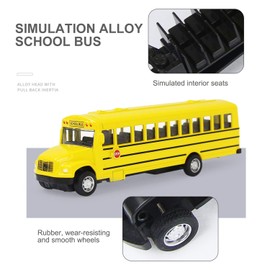 Coolplay Toy School Bus, Min Bus Toy for Kids, Die Cast Yellow School Bus, Pull Back Car for Boy and Girl