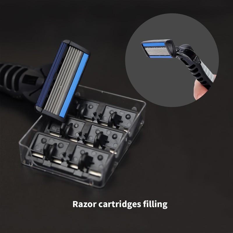 Mens Razor 6 Blade Refills，6 Blade Razor Cartridges with Lubricating