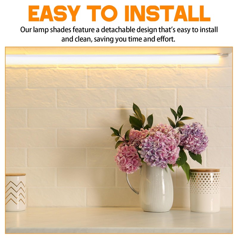 Retisee 2 Pcs 24" Under Cabinet Light Cover Replacement White