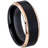 Rose Gold & Black Matte Tungsten Wedding Band - Two-Tone