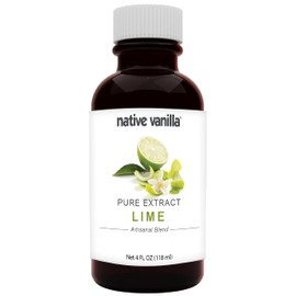 Native Vanilla - Pure Lime Extract - 4 Fl Oz - Pure Flavors and Extracts - Perfect for Cooking, Baking, and Dessert Crafting
