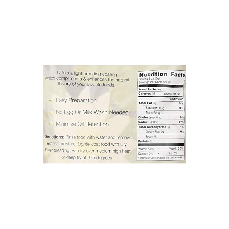 Lily River Breading (Light for Seafood and more)