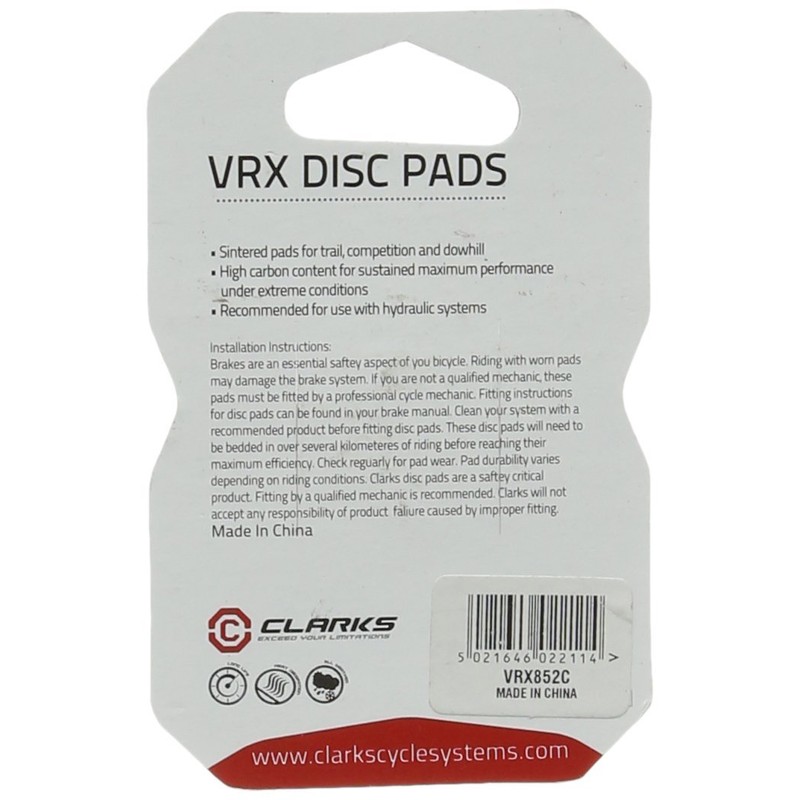 Clarks Gesinterte Bremsbeläge W Carbon für Shimano,VRX852C