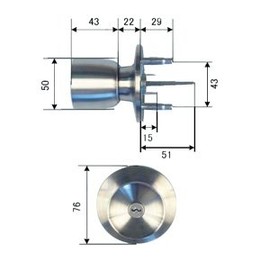 MIWA Knob Lock HM Series U9HMD-1KB External Knob Only ST (Silver Color)