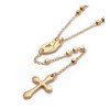 LZD 304 Stainless Steel Rosary Bead Necklace Easter Cross Virgin