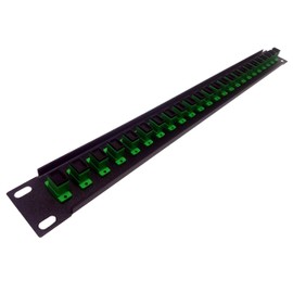 24 Port SC Fiber Patch Panel APC Singlemode (Green Couplers) (Loaded 1u) 19"