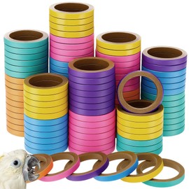 Simgoing 120 Pcs Bagels Bird Toys Bulk for Parrots Durable Cardboard Core Bird Toy Chewing Shredding Foraging Play Foot 2.5'' for Small and Medium Parrot Mini Macaws African Grey Cockatoos