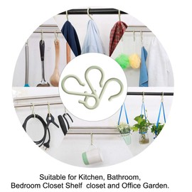 sourcing map S-Shaped Hooks Plastic for Kitchen Bathroom Closet Hanger Pots and Pans Cups Utensils Clothes Towels Rack Light Green Pack of 4