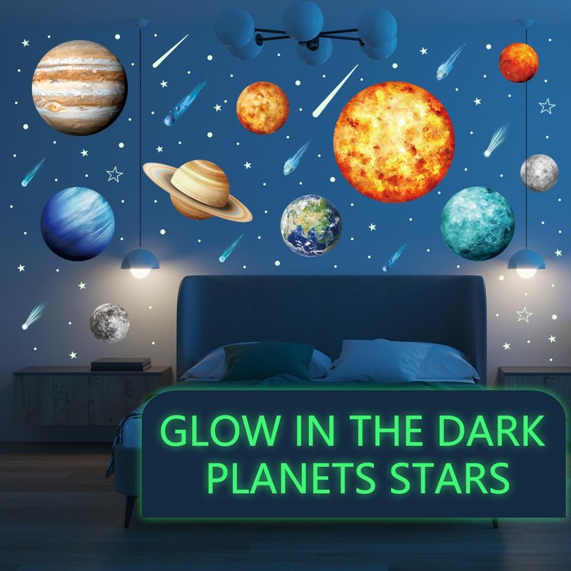 Evergreen Goods Glow in The Dark Solar System Stickers –